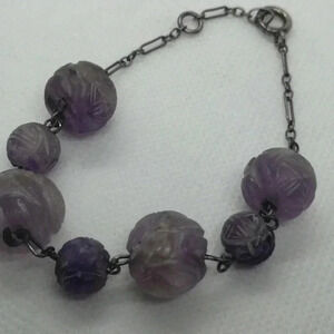 Carved  amethyst bracelet